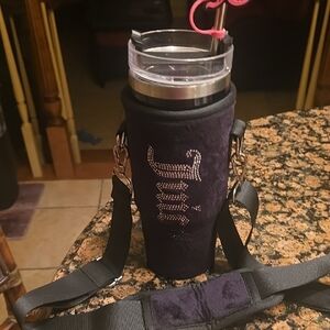 Juicy Couture Black Tumbler with Straw(NWOT)